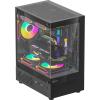 Formula V Line Crystal Z1CM Plus Black AR Mini Tower Gaming Case Tempered Glass, 3x 120mm ARGB PWM Pre-installed, CPU Cooler Support Upto 160mm, GPU Support Upto 280mm, 4x PCI Slot, 240mm Radiator Supported, Front I/O: 1x USB 3.0, 1x Type C