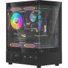 Formula V Crystal Z1CM Plus Black AR Mini Tower Gaming Case Tempered Glass, 3x 120mm ARGB PWM Pre-installed, CPU Cooler Support Upto 160mm, GPU Support Upto 280mm, 4x PCI Slot, 240mm Radiator Supported, Front I/O: 1x USB 3.0, 1x Type C, HD Formula V Crystal Z1CM Plus Black AR Mini Tower Gaming Case Tempered Glass, 3x 120mm ARGB PWM Pre-installed, CPU Cooler Support Upto 160mm, GPU Support Upto 280mm, 4x PCI Slot, 240mm Radiator Supported, Front I/O: 1x USB 3.0, 1x Type C, HD
