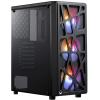 Formula V Line Mana Black AR Mini Tower Gaming Case , 4x 120mm ARGB PWM Pre-installed, CPU Cooler Support Upto 160mm, GPU Support Upto 300mm, 7x PCI Slot, 280mm Radiator Supported, Front I/O: 1x USB 2.0, 1x USB 3.0, 1x Type C, HD Audio