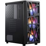 Formula V Line Mana Black AR Mini Tower Gaming Case , 4x 120mm ARGB PWM Pre-installed, CPU Cooler Support Upto 160mm, GPU Support Upto 300mm, 7x PCI Slot, 280mm Radiator Supported, Front I/O: 1x USB 2.0, 1x USB 3.0, 1x Type C, HD Audio