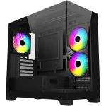 FSP S340 Black MATX Mid Tower Case 3x120mm ARGB Fans Pre-installed, CPU Cooler Support Upto 170mm, GPU Support Upto 425mm, 5x PCI Slot, 360mm Radiator Supported, Front I/O: 2x USB, HD Audio