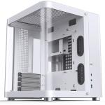 Jonsbo TK-1 White mATX Mini Tower Gaming Case, Bi-Bent Surround View Curved Tempered Glass, CPU Cooler Support Upto 165mm, GPU Support Upto 280mm, 4x PCI Slot, 240mm Radiator Supported, Front I/O: 1x USB 3.2, 1x Type C, HD Audio