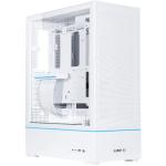 Lian Li SUP 01 White ATX MidTower Gaming Case Tempered Glass, Pre-mounted PCIE 4.0 Riser cable for front-positioned GPU, 360mm Radiator Supported, 8x PCI Slots, Front: 2x USB, 1x Type-C, HD Audio