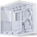 Lian Li O11D MINI V2 Flow White ATX MidTower Gaming Case Tempered Glass, Support ATX/mATX/ITX, CPU Cooler Supports Upto 172mm, GPU Supports Upto 395mm, 7x PCI Slot, 360mm Radiator Supported, 5 X Reverse Fans. Front I/O: 1x Type C, 2x USB, H