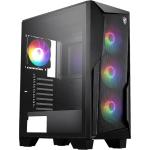 MSI MAG FORGE 130A Airflow Mid Tower Gaming Case for ATX/mATX/ITX Tempered Glass with 4 X Fixed RGB Fans,CPU Cooler Support Upto 160mm, GPU Support Upto 330mm, 7x PCI Slot,  Front I/O: 2x USB, HD Audio