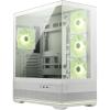 MSI MAG PANO 110R PZ White Mini Tower Case for ATX/MATX Tempered Glass with 4x120mm ARGB Fans Pre-installed, CPU Cooler Support Upto 160mm, GPU Support Upto 400mm, 7x PCI Slot, 360mm Radiator Supported, Front I/O: 1x Type C, 2x USB, HD Audi