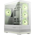 MSI MAG PANO 110R PZ White Mini Tower Case for ATX/MATX Tempered Glass with 4x120mm ARGB Fans Pre-installed, CPU Cooler Support Upto 160mm, GPU Support Upto 400mm, 7x PCI Slot, 360mm Radiator Supported, Front I/O: 1x Type C, 2x USB, HD Audi