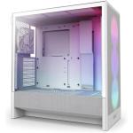 NZXT H5 White Flow RGB 2024 Edition ATX MidTower Gaming Case Tempered Glass, 1x F360 RGB and 1x F120Q Pre-installed, CPU Cooler Support Upto 170mm, GPU Support Upto 410mm, 7x PCI Slot, 360mm Radiator Supported, Front I/O: 1x Type C, 1x USB,