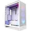 NZXT H7 Flow RGB White Mid-Tower Case - Tempered Glass - 3x ARGB Fan Pre-installed CPU Cooler Support Upto 185mm, GPU Support Upto 400mm, 7x PCI Slot, 360mm Radiator Supported, Front I/O: 2x USB 3.2, 1x Type C, HD Audio NZXT H7 Flow RGB White Mid-Tower Case - Tempered Glass - 3x ARGB Fan Pre-installed CPU Cooler Support Upto 185mm, GPU Support Upto 400mm, 7x PCI Slot, 360mm Radiator Supported, Front I/O: 2x USB 3.2, 1x Type C, HD Audio