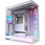 NZXT H9 (2025) Flow RGB+ Flow Prime Dual Chamber White ATX MidTower Gaming Case Tempered Glass 7x ARGB PWM Fan Pre-Installed, CPU Cooler Support Upto 165mm, GPU Support Upto 459mm, 7x PCI Slot, 420mm Radiator Supported, Front I/O: 2x USB, 1
