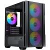OKINOS Cypress 3 ARGB Black Edition MiniTower mATX Gaming Case Tempered Glass, 4 X ARGB 120mm Fan Pre-Installed, CPU Cooler Support Upto 164mm, GPU Support Upto 320mm, 4x PCI Slot, Front I/O: 2x USB, 1x Type C, HD Audio