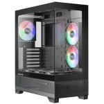 OKINOS Aqua 7 ARGB Black MidTower ATX Gaming Case Tempered Glass, 6 x 120mm ARGB Fans Pre-Installed, CPU Cooler Support Upto 160mm, GPU Support Upto 410mm, 7x PCI Slot, 360mm Radiator Supported, Front I/O: 2x USB, 1x Type C, HD Audio