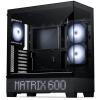 Phanteks XT VIEW With LED Matrix Black ATX Case Tempered Glass, 3x 120MM DRGB Fans, CPU Cooler Support upto 184mm, GPU Support Upto 415mm, 7x PCI, 360mm Radiator Supported - Front: 1x Type C, 1x USB, HD Audio