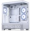 Phanteks XT VIEW With LED Matrix Grey White ATX Case Tempered Glass, 3x 120MM DRGB Fans, CPU Cooler Support upto 184mm, GPU Support Upto 415mm, 7x PCI, 360mm Radiator Supported - Front: 1x Type C, 1x USB, HD Audio
