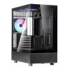 Silverstone LD04 Black MATX Mini Tower Case, Tempered Glass 3x 120mm A-RGB Fan Per-installed, CPU Cooler Support Upto 177mm, GPU Support Upto 350mm, 5x PCI Slot, 280mm Radiator Supported, Front I/O: 2x USB, 1x Type C, HD Audio