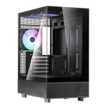 Silverstone LD04 Black MATX Mini Tower Case, Tempered Glass 3x 120mm A-RGB Fan Per-installed, CPU Cooler Support Upto 177mm, GPU Support Upto 350mm, 5x PCI Slot, 280mm Radiator Supported, Front I/O: 2x USB, 1x Type C, HD Audio
