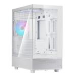 Silverstone LD04 White MATX Mini Tower Case, Tempered Glass, 3x 120mm A-RGB Fan Per-installed, CPU Cooler Support Upto 177mm, GPU Support Upto 350mm, 5x PCI Slot, 280mm Radiator Supported, Front I/O: 2x USB, 1x Type C, HD Audio