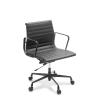 Eden Office Eames Replica Classic Mid Back Home Office Chair 3-Way Ergonomic Adjustment - Black Frame and Black Armrests - Black Leather - 140kg max user weight - 5 Years Local Warranty