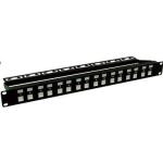 Dynamix PP-UKS-16 16 Port Unloaded Patch Panel        Shuttered Keystone Inserts, 1RU
