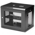 StarTech.com 2 Post 9U 19" Wall Mount Network Cabinet - Adjustable Depth 6-15"- Locking IT Switch Depth Enclosure - Vented Computer/Electronics Equipment Data Rack w/Shelf & Hook & Loop Tape (RK9WALM)