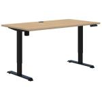 Accent Rapid Electric Standing Desk - 1200x700 Classic Oak/Black - Single Motor - Height adjustable from 695-1145mm - Weight Capacity 100kg - 3 x programmable height settings. Rises Speed 20mm/s.
