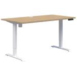 Accent Rapid Electric Standing Desk - 1200x700 Classic Oak/White - Single Motor - Height adjustable from 695-1145mm - Weight Capacity 100kg - 3 x programmable height settings. Rises Speed 20mm/s.