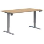 Accent Rapid Electric Standing Desk - 1200x700 Classic Oak/Silver - Single Motor - Height adjustable from 695-1145mm - Weight Capacity 100kg - 3 x programmable height settings. Rises Speed 20mm/s.