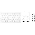 FlexiSpot DDB-M-W DIY Pegboard Desk Storage Organiser - White - Clamp & Wall Mountable - 740x370mm - Fits For Standing Desk, Comes with accessories shelfs kits