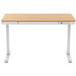 FlexiSpot Remanufactured Home & Office Oak/White Tabletop Size 1200x600x12mm, With 1 USB-A + 1 USB-C Charging Port, Pull-out Drawer, With Anti Collision System - Height Range 720-1220mm - Max Load 45kg - /PB 6 mths warranty