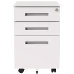 FlexiSpot CB31W Office Metal Filing Cabinet - 3 Drawers - Mobile Storage Unit - Lockable - White - Dimensions: 390x500x600mm For Office, Commercial & Home Use