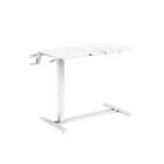 FlexiSpot H7 Duo Zone Height Adjustable Mobile Sofa & Bed Side Table With Cup Holder - White - Flip Table Size 500x400x16mm Auxiliary 300x400x16mm - Height Range 650-1045mm - Load Capacity 7kg