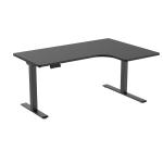 FlexiSpot E1L Right L-Shaped Corner Electric Standing Desk 1600x1100x595mm Black/Black Frame - Dual Motors - Height Range 710-1200mm - Weight Capacity 100kgs - Memory Control Panel, Anti-collision sensor, Speed 32mm/s