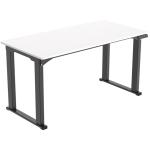 FlexiSpot E1Q 4 Leg Electric Standing Desk - 1400x700x25mm - White Desktop + Black Four Leg Frame - Single Motor - Max Load 100kg - Speed 10mm/s - Height Range 715-1185mm