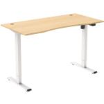 FlexiSpot E2 Essential Standing Desk - 1400x700mm - Bamboo Curved Desktop/Black Frame - Single Motor - Height Adjustable Range 710-1210mm - Weight Capacity 70kg, Speed 25mm/s - UP/Down Controler With USB Port