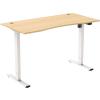 FlexiSpot E2 Essential Standing Desk - 1400x700mm - Bamboo Curved Desktop/White Frame - Single Motor - Height Adjustable Range 710-1210mm - Weight Capacity 70kg, Speed 25mm/s - UP/Down Controler With USB Port