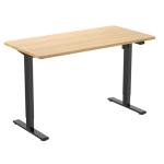 FlexiSpot E2 Essential Standing Desk - 1400x700x25mm - Honey Oak Colour Desktop/Black Frame - Single Motor - Height Adjustable Range 710-1210mm - Weight Capacity 70kg, Speed 25mm/s - UP/Down Controler With USB Port