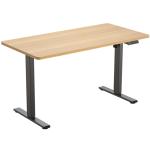 FlexiSpot E2 Pro Essential Standing Desk - 1200x600x25mm - Honey Oak Colour Desktop/Black Frame - Single Motor - Height Adjustable Range 710-1210mm - Weight Capacity 70kg, Speed 25mm/s - 4 Presets Buttons Keypad with USB Ports (1x Type-A, 1