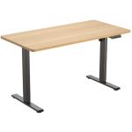 FlexiSpot E2 Pro Essential Standing Desk - 1600x800x25mm - Honey Oak Colour Desktop/Black Frame - Single Motor - Height Adjustable Range 710-1210mm - Weight Capacity 70kg, Speed 25mm/s - 4 Presets Buttons Keypad with USB Ports