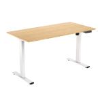 FlexiSpot E2 Pro Essential Standing Desk - 1600x800x25mm - Honey Oak Colour Desktop/White Frame - Single Motor - Height Adjustable Range 710-1210mm - Weight Capacity 70kg, Speed 25mm/s - 4 Presets Buttons Keypad with USB Ports (1x Type-A, 1