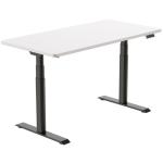 FlexiSpot E8 Premium Height Adjustable WFO & WFH Standing Desk - 1400x700mm - White Chipboard Desktop - Black Oval Column Frame - Dual Motors 3-Stages - Height Range 600-1250mm - Weight Capacity 125kg, Speed 38mm/s