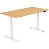 FlexiSpot E8 Premium Height Adjustable WFO & WFH Standing Desk - 1600x800mm - Honey Oak Colour Chipboard - White Oval Column Frame - Dual Motors 3-Stages - Height Range 600-1250mm - Weight Capacity 125kg, Speed 38mm/s, 3 programmable memory FlexiSpot E8 Premium Height Adjustable WFO & WFH Standing Desk - 1600x800mm - Honey Oak Colour Chipboard - White Oval Column Frame - Dual Motors 3-Stages - Height Range 600-1250mm - Weight Capacity 125kg, Speed 38mm/s, 3 programmable memory
