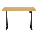 Loctek Ergonomic Eco Office Standing Desk - 1400x800x25mm - Single Motor - Weight Capacity 70KG - 2 Stage Height Adjustable 710-1210mm - Speed 25mm/s - Sound <50dB - Honey Oak Colour Table Top with Black Base Frame - 2 Years Warranty