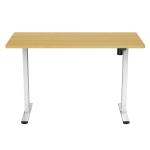 Loctek Ergonomic Eco Office Standing Desk - 1600x800x25mm - Single Motor - Weight Capacity 70KG - 2 Stage Height Adjustable 710-1210mm - Speed 25mm/s - Sound <50dB - Honey Oak Colour Table Top with White Base Frame - 2 Years Warranty