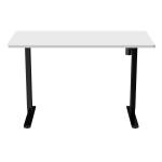 Loctek Ergonomic Eco Office Standing Desk - 1600x800x25mm - Single Motor - Weight Capacity 70KG - 2 Stage Height Adjustable 710-1210mm - Speed 25mm/s - Sound <50dB - White Table Top with Black Base Frame - 2 Years Warranty