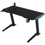 Loctek GET119X-L Gaming Desk - Electric Height Adjustable - L Angled Frame Design - 1300x600mm Carbon Fiber Texture Surface - Built-in Control Panel Four Memory Positions - RGB Lightning - Headphone & Controller & Cup Holder Accessories - 3