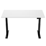 Loctek Ergonomic Premium Office Standing Desk - 1600x800x25mm - Dual Motors - 3 Stage Height Range 580-1230mm - Programmable Height Memory Control - Anti-Collision Function - Weight Capacity 125kg - White Table Top With Black Base Frame
