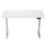 Loctek Ergonomic Premium Office Standing Desk - 1600x800x25mm - Dual Motors - 3 Stage Height Range 580-1230mm - Programmable Height Memory Control - Anti-Collision Function - Weight Capacity 125kg - White Table Top With White Base Frame