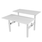 Loctek ET223H Ergonomic - 1600x800mm White Tabletop & Frame Double Sided Shared Desk - Loading 125KG - Electric Height Adjustable With Dual Motors - Middle Board Not Included