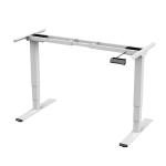 Loctek Electric Standing Desk Frame White Dual Motors, 3-Stage Height Range 620-1270mm, Horizontal Width Range 1200-1800mm,  Weight Capacity 100kgs, Memory Control Panel, Anti-collision sensor, Speed 35mm/s, Desktop Not Included