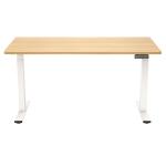 Loctek Ergonomic Pro Office Standing Desk - Dual Motor - 1200x600x25mm - 2 Stage Height Range 710-1200mm - Programmable Height Memory Control - Anti-Collision Function - Weight Capacity 100kg - Honey OakTable Top With White Base Frame - 3 Y